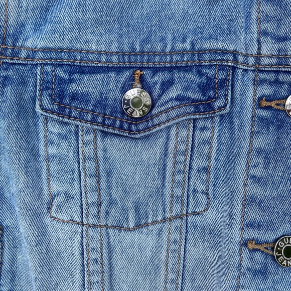 NEW GUESS Hayley Racer-Stripe Denim Jacket SZ S - Picture 6 of 11